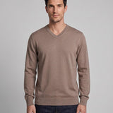 Hackett London Herren-Pullover in Beige mit V-Ausschnitt aus Kaschmirmischung, „ Strick “, Größe XXL, HM702784