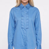 Sandro Women's Blue Long Sleeve Cotton Shirt Size 34 FR 6 UK 2 US SFPCM00956