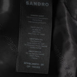 Sandro Women's Black Cropped Leather Jacket Size 36 FR 8 UK 4 US SFPBL00974