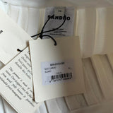 Sandro Paris Women's White Knit Viscose Pleated Skirt Size 36 S 8 SFPJU01032