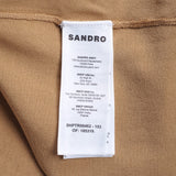 Sandro Paris Braunes Strickhemd mit kurzen Ärmeln für Herren, Größe S, SHPTR00462