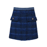 Sandro Women's Blue Wool Blend Tweed Skirt Size 34 FR 6 UK 2 US SFPJU00783