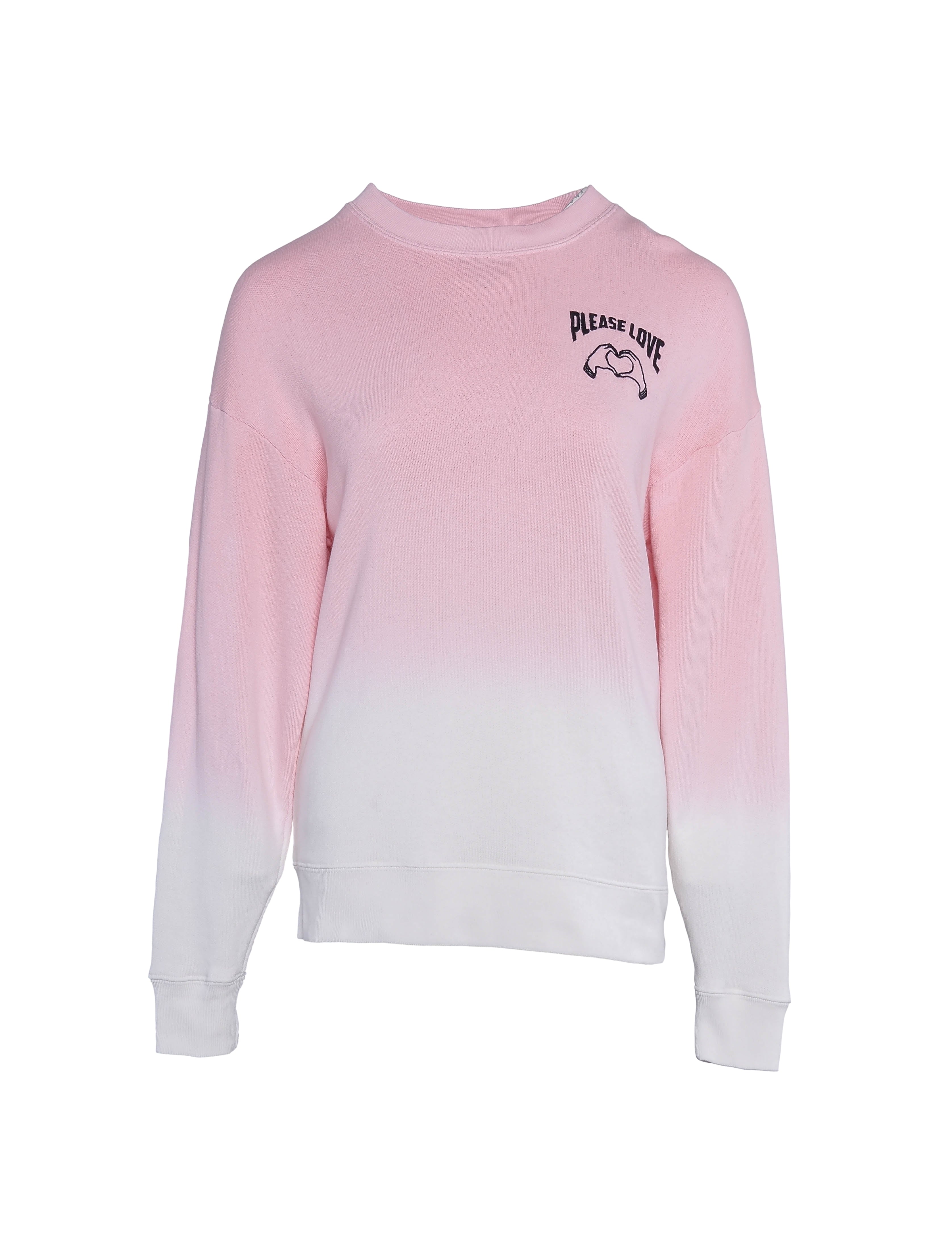 Sandro Paris Women's Pink Embroidered Cotton Sweatshirt Size 0 XS SFPSW00275