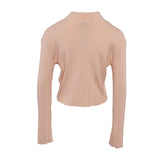 Maje Women's Pink Ribbed Knit Long Sleeve Sweater Size 40 FR 12 UK 8US MFPU00468