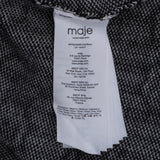 Maje Women's Black White Knit Wool Blend Logo Pattern Dress Size 34 XS UK 6