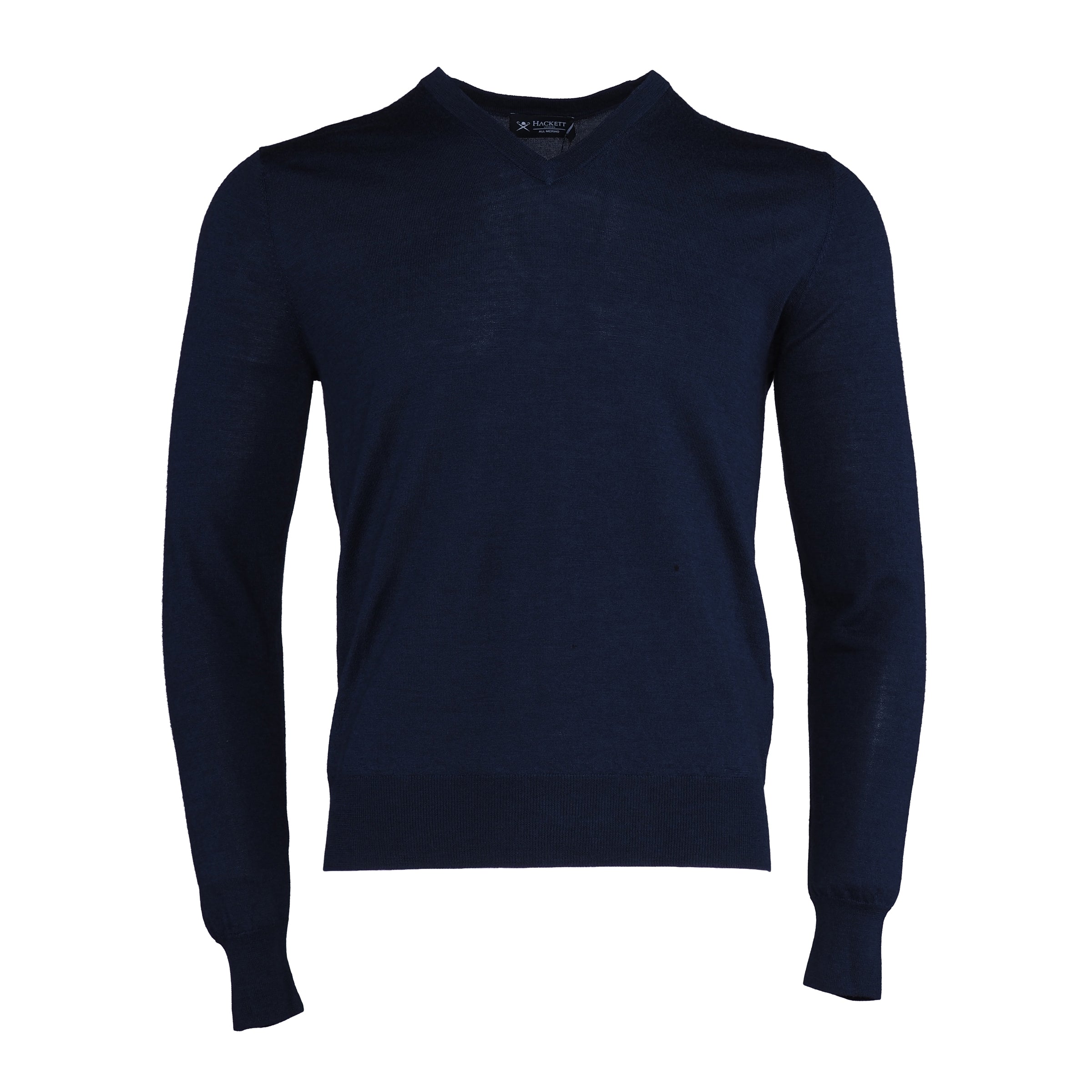 Hackett London Men's Navy Knit V-Neck Wool & Silk Blend Sweater Size S HM702835