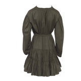 Maje Women's Khaki Belted Cotton Short Dress Size 40 FR 12 UK 8 US MFPRO02193