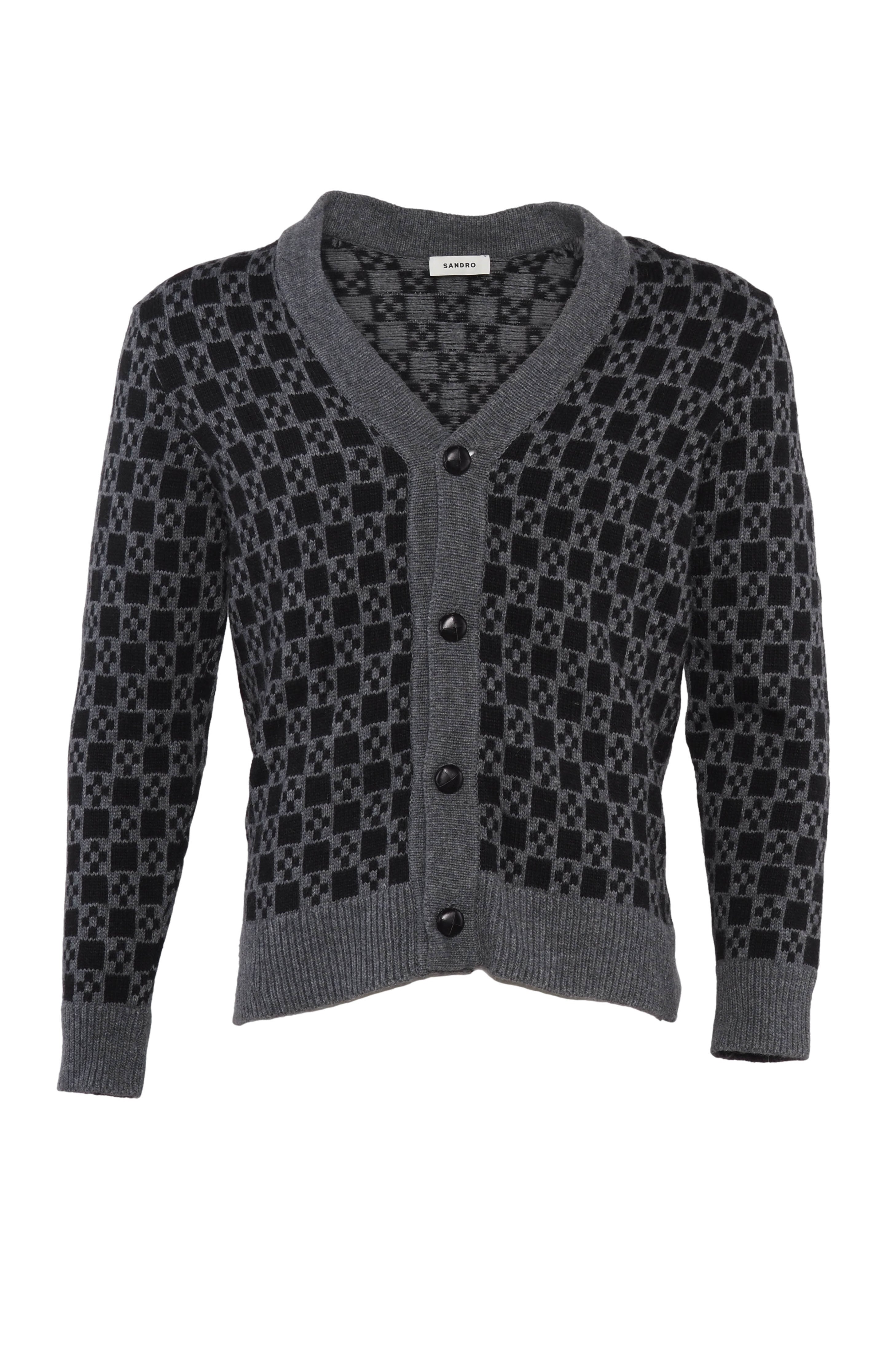 Sandro Men's Grey Knit Cashmere Blend Cardigan Size S SHPTR00403