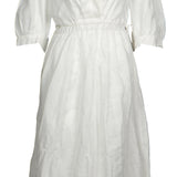 Sandro Damen-Midi-Kleid aus Ramie in Ecru mit Seitenschlitzen, Größe 40 (FR 12, UK 8, US S), Artikelnummer SFPRO01808
