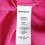 Sandro Women's Pink Embroidered Woven Long Dress Size 38 FR 10 UK 6US SFPRO03756