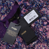 Maje Women's Purple Floral Cut Out Short Viscose Dress Size 34 XS 6 MFPRO02597