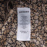 Sandro Damenkleid, beige, mit Blumenmuster, 100 % Seide , Größe 36 (FR), 8 (UK), 4 (US), SFPRO02515