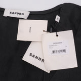Sandro Women's Black V-Neck Satin Short Dress Size 36 FR 8 UK 4 US SFPRO02553