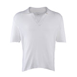 Sandro Paris Men's Ecru Knit Short Sleeve Polo Shirt Size XL SHPTR00259