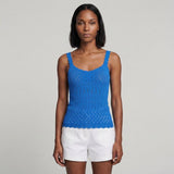 Maje Women's Blue Knit Sleeveless Tank Top Size 40 FR 12 UK 8 US MFPPU00499
