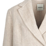 Sandro Damenmantel aus Wollmischung in Beige, Oversize, Größe 38 FR, 10 UK, 6 US, Art.-Nr. SFPOU00415