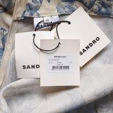 Sandro Women's Ecru Flared Linen Blend Trousers Size 40 FR 12 UK 8 US SFPPA01402