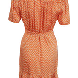 Sandro Women's Orange Floral Satin Short Dress Size 40 FR 12 UK 8 US SFPRO02264