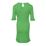 Maje Grünes, kurzes Stretch-Kleid mit Rüschen für Damen „ Strick “, Größe 40FR, 12UK, 8US, MFPRO02595