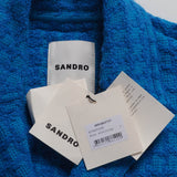 Sandro Damen-Tweedjacke, kurz geschnitten, blau, Größe 36, FR 8, UK 4, US SFPCA00737
