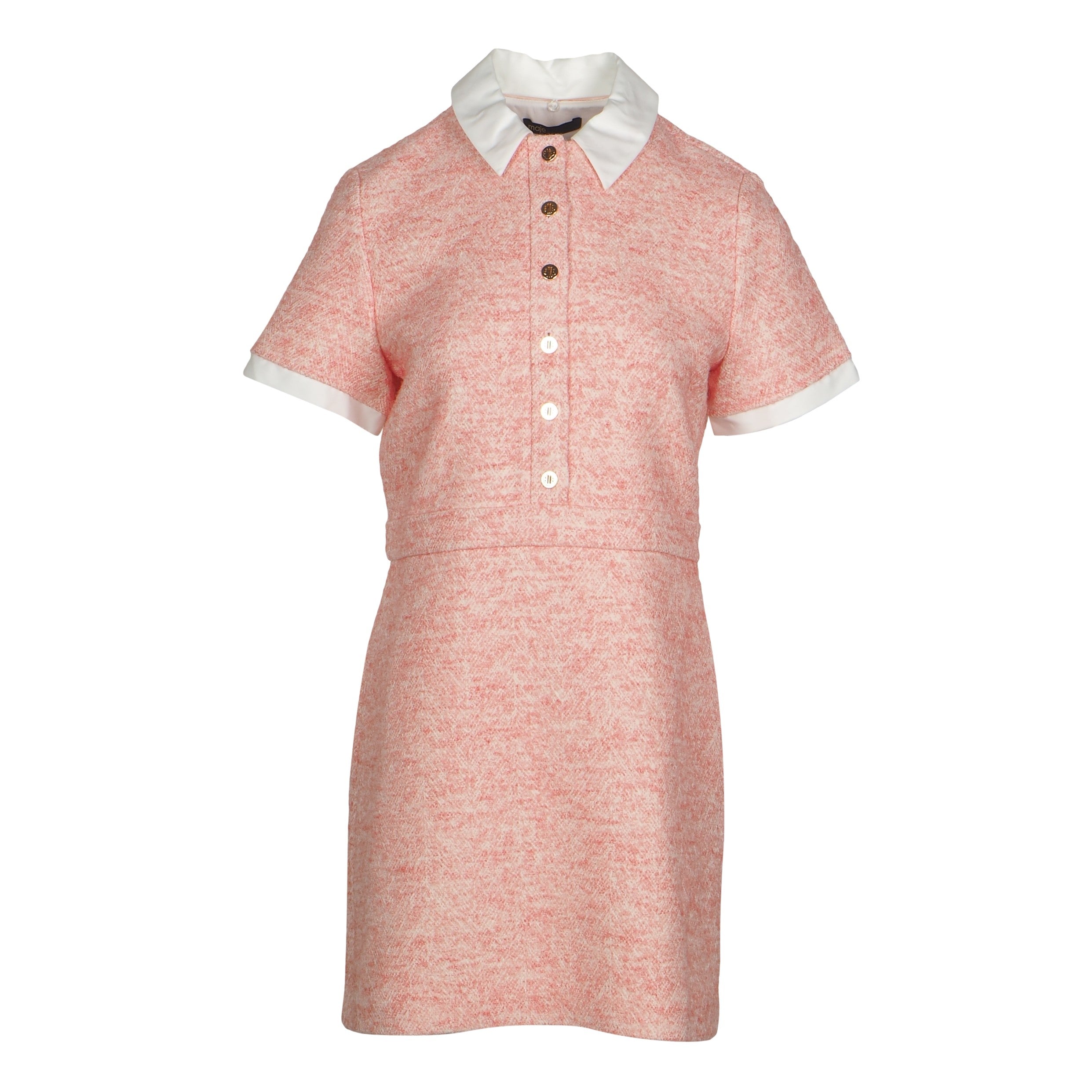 Maje Women's Pink Knit Short Sleeve Wool Blend Dress Size 34 XS MFPRO02745