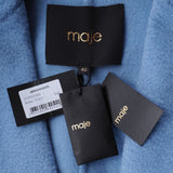 Maje Women's Light Blue Wool Blend Belted Coat Size 40 FR 12 UK 8 US MFPOU00935