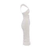 Sandro Damen-Midi-Kleid in Ecru mit „ Strick “-Rüschen, Größe 34 FR, 6 UK, 2 US, SFPRO03028