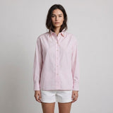 Sandro Paris Damen-Shirt aus 100 % Baumwolle mit rosa Streifen, Größe 1 S, 8 SFPCM00020