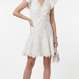 Sandro Women's White Floral Short Dress Size 40 FR 12 UK 8 US SFPRO01727