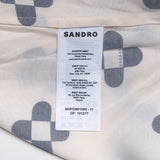 Sandro Men's Ecru Cross Flower Long Sleeve Viscose Shirt Size M SHPCM01065
