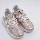 Hogan Women's Rose Gold Interaction Allacciato Sneakers Size 34.5 EU 1.5 UK 4.5 US
