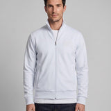 Sandro Men's White Embroidered Logo Zip Up Sweater Size M SHPSW00587