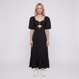 Sandro Women's Black Rhinrstones Long Dress Size 36FR 8UK 4 US SFPRO02951