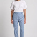 Maje Damen-Hose in Blau, „ Wolle “-Mischung, hohe Taille, „ Hose Stoffhose “, Größe 40, FR 12, UK, MFPPA00418