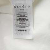 Sandro Paris Women's White Embroidered Cotton Blouse Size 3 L 12 E11578H