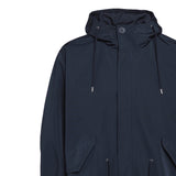 Sandro Men's Navy Technical Fabric Hooded Parka Size S SHPMA00345