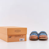 Tod's Women's Blue Cuoio Leg 79A Doppia T Slim Arric Loafers Size 37EU 7US 4.5UK