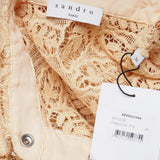 Sandro Women's Beige Floral Lace Short Dress Size 36 FR 8 UK 4 US SFPRO00986