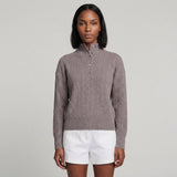 Sandro Paris Women's Grey Knit Wool Alpaca High Neck Sweater Size 2 M SFPPU01574