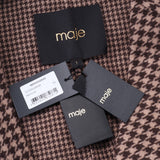 Maje Women's Brown Houndstooth Oversized Coat Size 36 FR 8 UK 4 US MFPOU00890