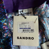 Sandro Women's Blue Floral Satin Trousers Size 40 FR 12 UK 8 US SFPPA01131