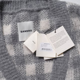 Sandro Women's Grey Knit Mohair Blend Cardigan Size 36 FR 8 UK 4 US SFPCA00718