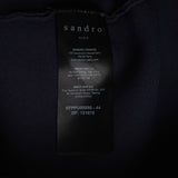 Sandro Women's Navy Square Neck Cropped Blouse Size 36 FR 8 UK 4 US SFPPU00880