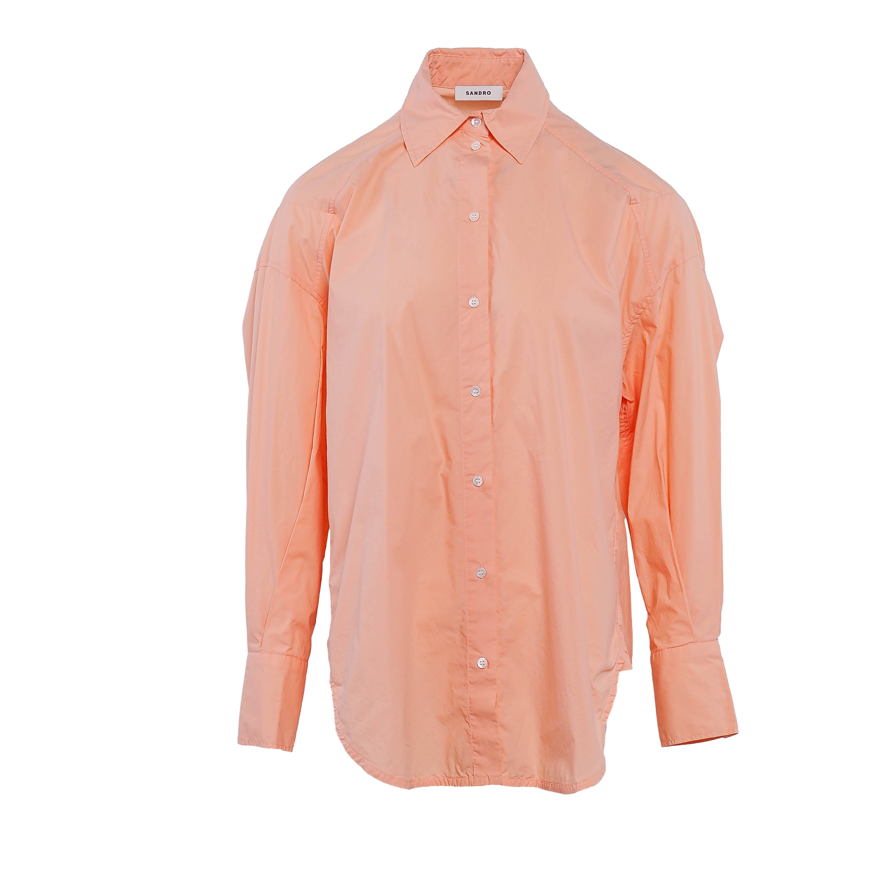 Sandro Women's Pink Long Sleeve Oversized Shirt Size 36 FR 8 UK 4 US SFPCM00621