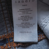 Sandro Paris Women's Blue Zip Up Patchwork Jeans Size 38 FR 10 UK 6 US P6127E