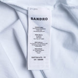 Sandro Paris Men's White Glossy Flower Cotton Polo Shirt Size M SHPTS01476