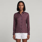 Sandro Women's Bordeaux 100% Silk Shirt Size 34 FR 6 UK 2 US SFPCM00296