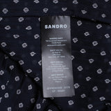 Sandro Women's Navy Polka Dot Short Dress Size 42 FR 14 UK 10 US SFPRO03348