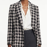 Maje Women's White Houndstooth Jacket Size 40 FR 12 UK 8 US MFPVE00384