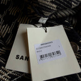 Sandro Women's Black Houndstooth Jacket Size 36 FR 8 UK 4 US SFPCA00553